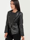 Blair Upper East Side Black Leather Jacket - Left