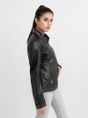 Camilla Stud-Embellished Black Leather Jacket - Left