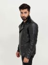 Jenson Black Moto Leather Jacket - Left