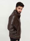 Landon Brown Quilted Biker Leather Jacket - Right