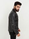 Marco Sheen Black Leather Biker Jacket - Right