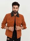 Nolan Brown Suede Shirt Leather Jacket - Front