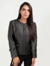 Renaissance Quilted Black Leather Moto Jacket - Zipped