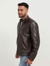 Ryerson Brown Leather Biker Jacket - Right