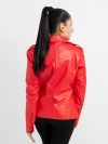 Sierra Red Leather Biker Jacket - Back