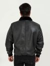 Storm Faux-fur Embellished Black Leather Jacket - Back