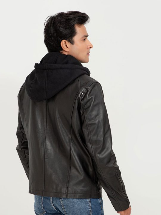 Teen Spirit Black Leather Jacket - Back