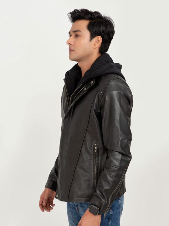 Teen Spirit Black Leather Jacket - Left