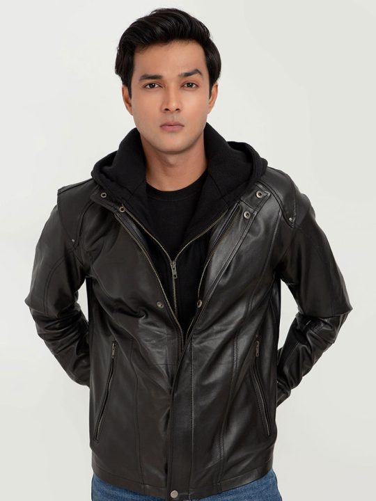 Teen Spirit Black Leather Jacket - Zipped